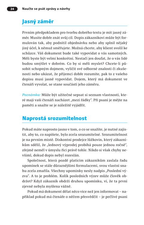 Naučte se psát zprávy a návrhy