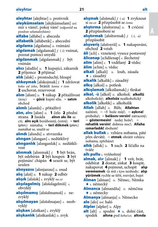 Turecko-český česko-turecký slovník