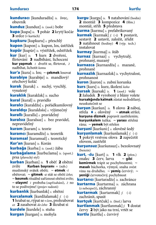 Turecko-český česko-turecký slovník