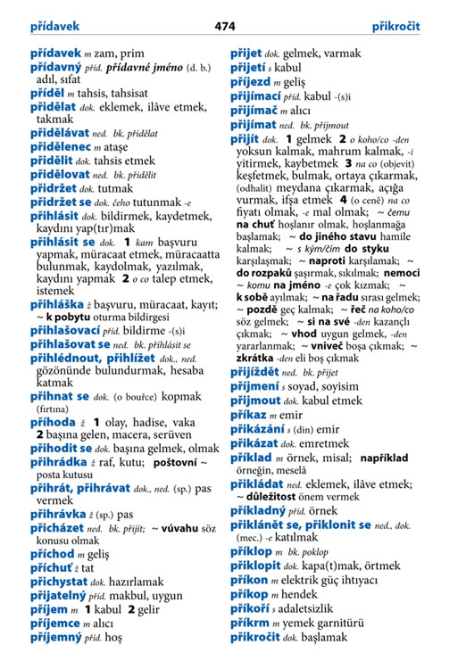 Turecko-český česko-turecký slovník