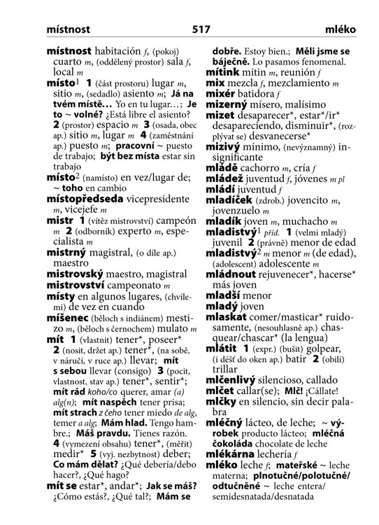 Španělsko-český česko-španělský kapesní slovník